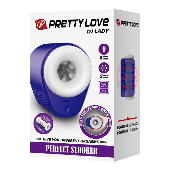 Синий автоматический вибромастурбатор Dj Lady
