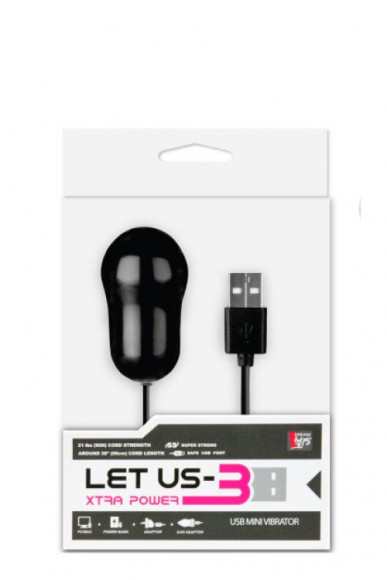 Чёрный вибростимулятор с питанием от USB LET US-B BULLET LARGE BLACK Чёрный вибростимулятор с питанием от USB LET US-B BULLET LARGE BLACK