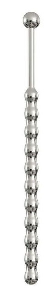Серебристый уретральный плаг-елочка с шариком на конце - 15,6 см. Серебристый уретральный плаг-елочка с шариком на конце - 15,6 см.