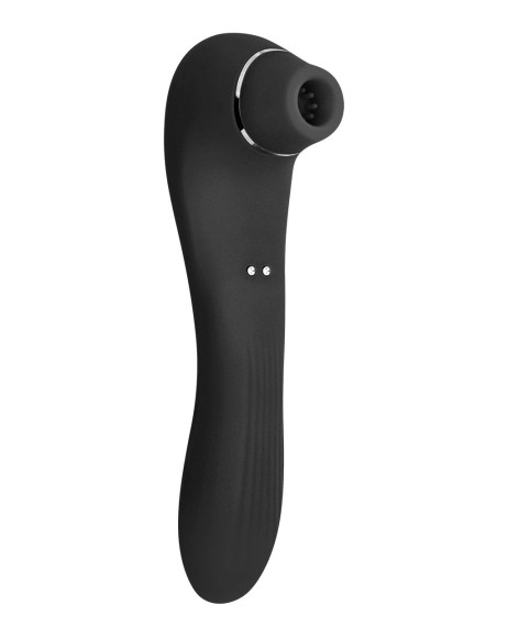Черный стимулятор Smoooch Clitoral Suction & Vibration - 18,6 см.