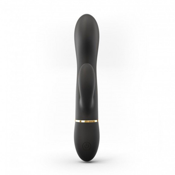 Черный вибратор-кролик Dorcel Glam Rabbit - 21 см.