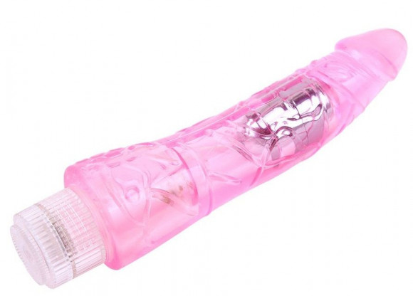 Розовый вибратор Glitters Mr.Right - 23 см.