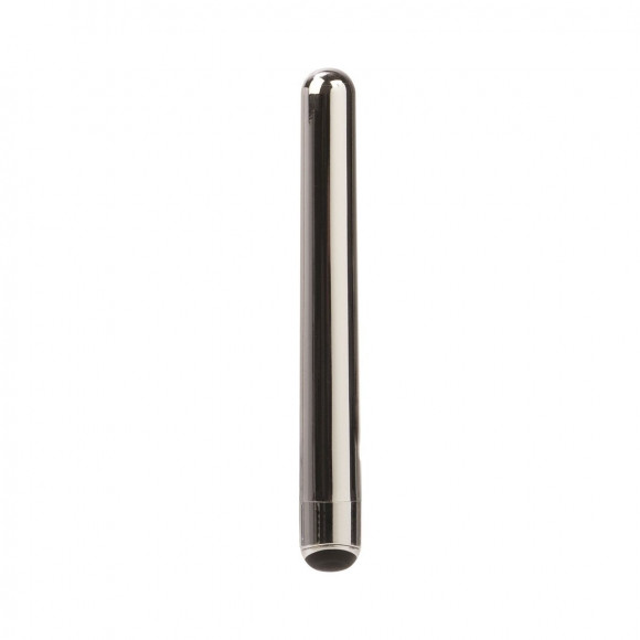 Серебристый тонкий вибромассажёр 5-FUNCTION PRECIOUS METAL SLIMS SILVER - 14 см.