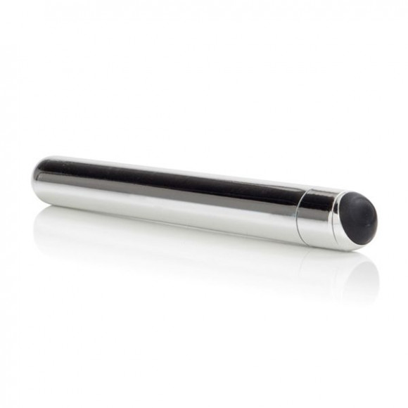 Серебристый тонкий вибромассажёр 5-FUNCTION PRECIOUS METAL SLIMS SILVER - 14 см.