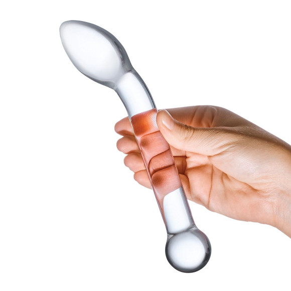 Прозрачный стеклянный фаллос для точки G Slimline G-Spot - 20 см.