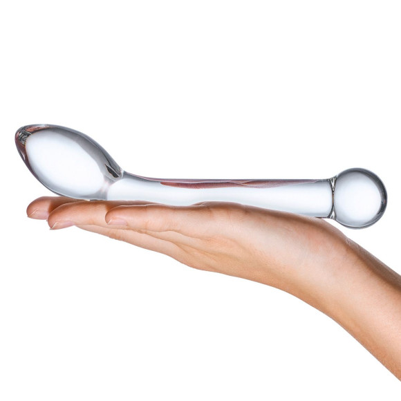 Прозрачный стеклянный фаллос для точки G Slimline G-Spot - 20 см.