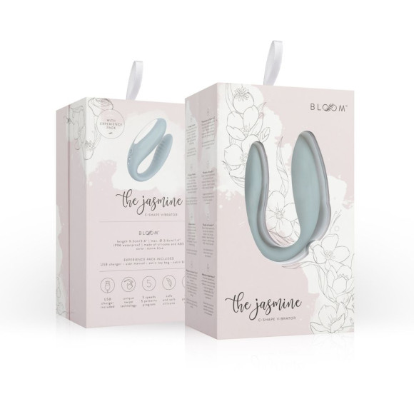 Голубой C-образный вибростимулятор для пар The Jasmine