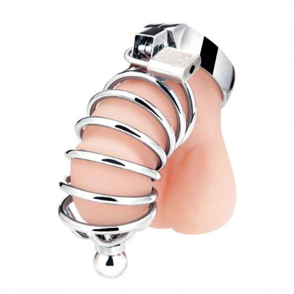 Серебристая клетка для члена Urethral Play Cage Серебристая клетка для члена Urethral Play Cage