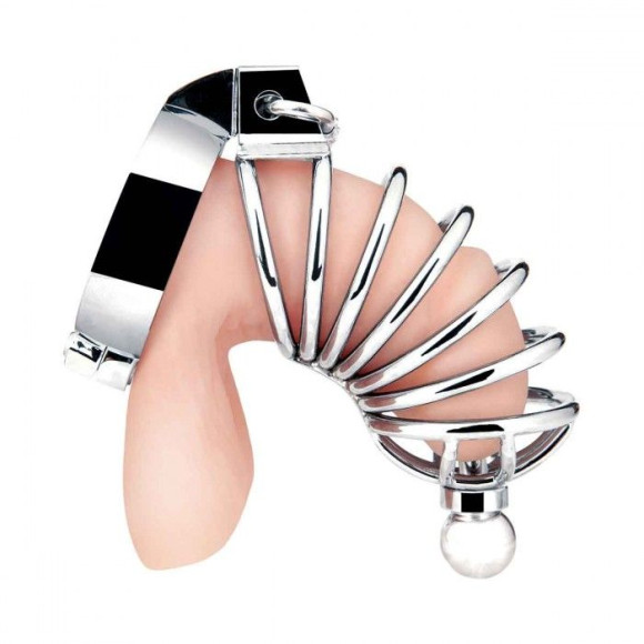 Серебристая клетка для члена Urethral Play Cage Серебристая клетка для члена Urethral Play Cage