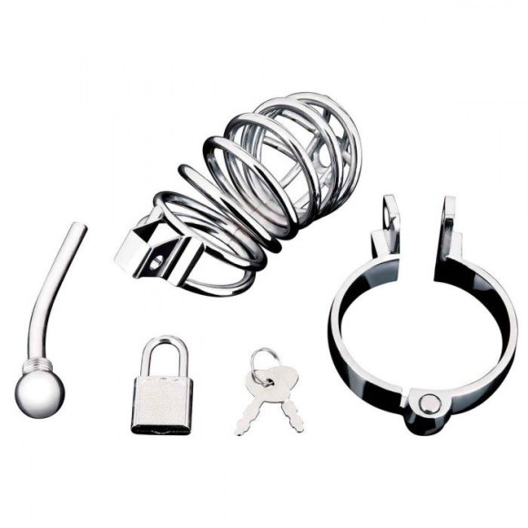 Серебристая клетка для члена Urethral Play Cage Серебристая клетка для члена Urethral Play Cage